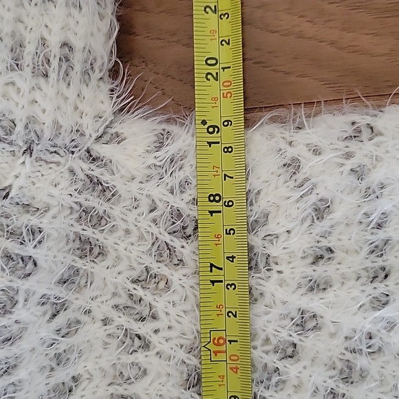 Sleeping on Snow Anthropologie Eyelash Sweater Dress White Gray S Wool Alpaca - Picture 7 of 10